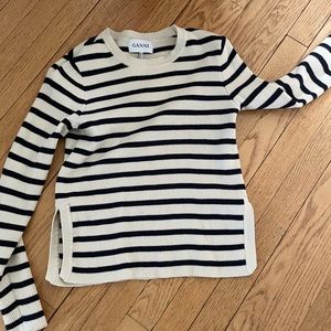 GANNI NAVY AND WHITE SWEATER PERFECT CONDITION